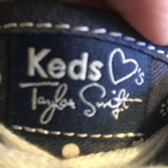Size 11 Keds Tayler Swift polka dot with paw print sneakers like new condition - Picture 5 of 7